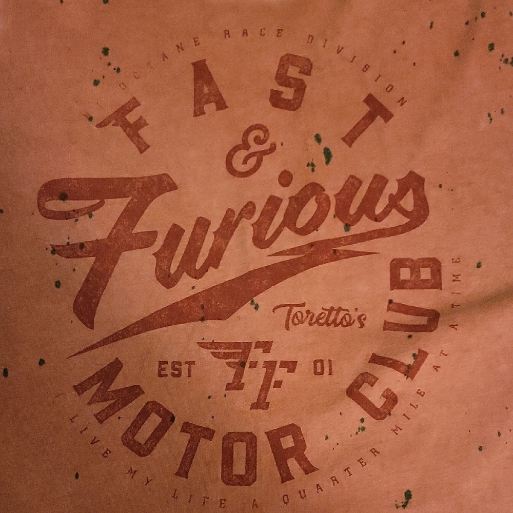Women's Distressed Open Back Fast & Furious Toretto's Garage T-shirt
